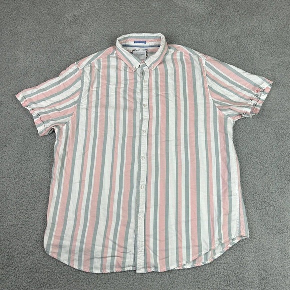 Denim Flower Shirt Mens XL Multicolored‎ Striped Ricky Singr  Button Down - Picture 1 of 10